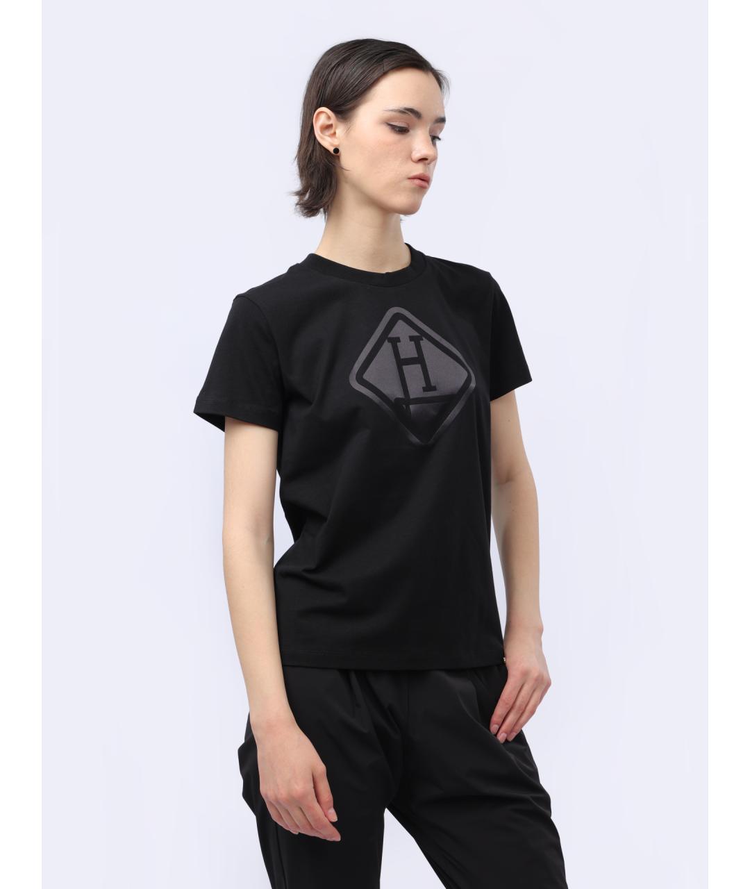 HERNO Черная хлопковая футболка, фото 5
