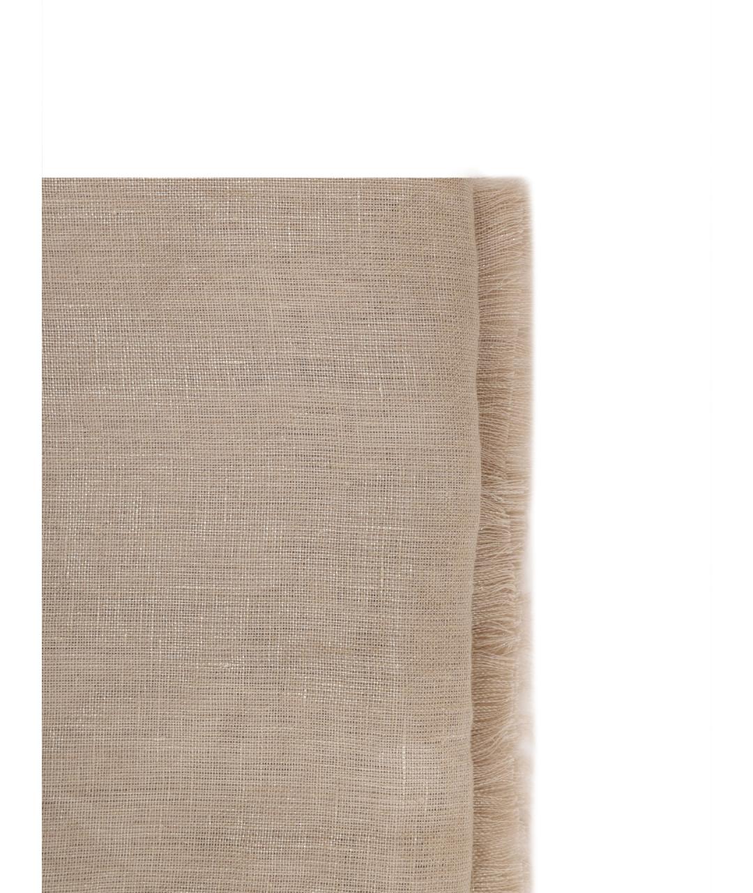 BRUNELLO CUCINELLI Бежевый льняной шарф, фото 3