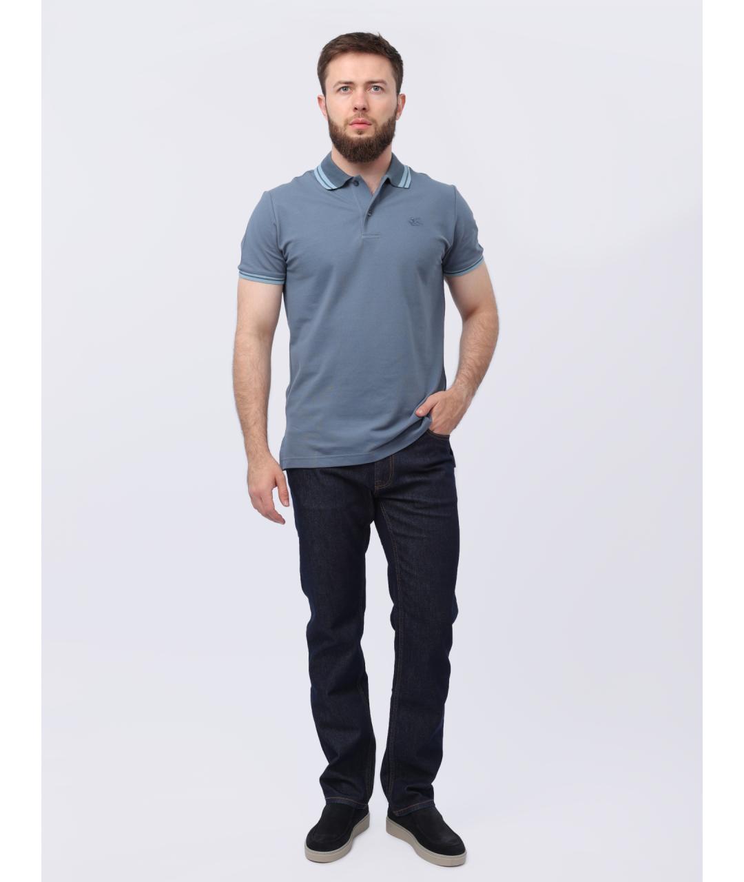 ETRO Синее поло с коротким рукавом, фото 2