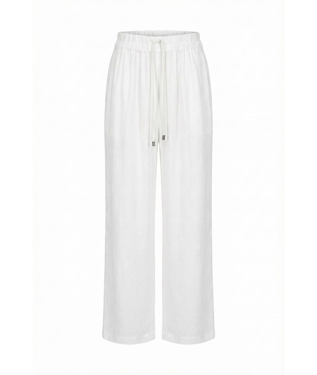 GENTRY PORTOFINO Белые вискозные брюки широкие, фото 5