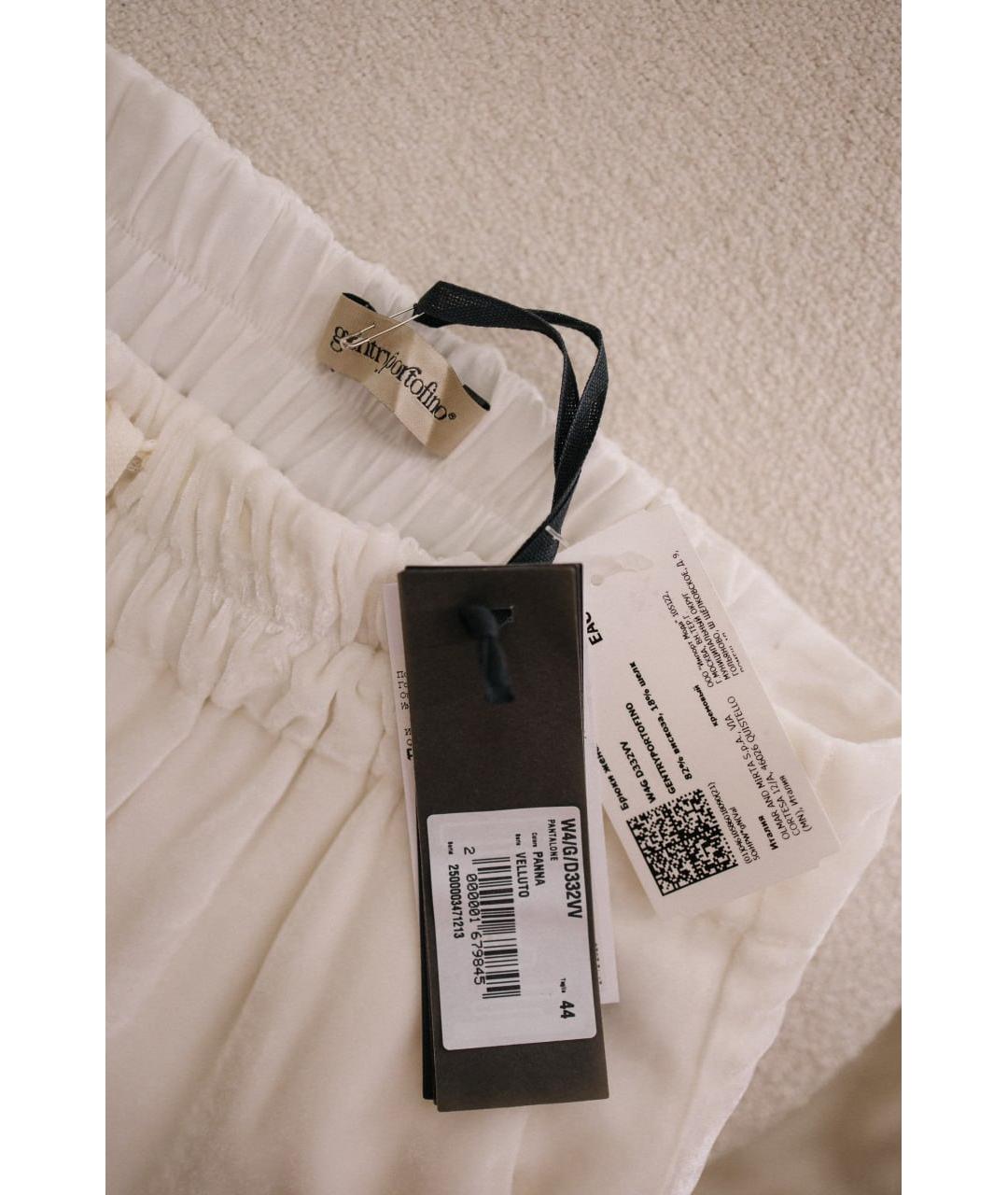 GENTRY PORTOFINO Белые вискозные брюки широкие, фото 3