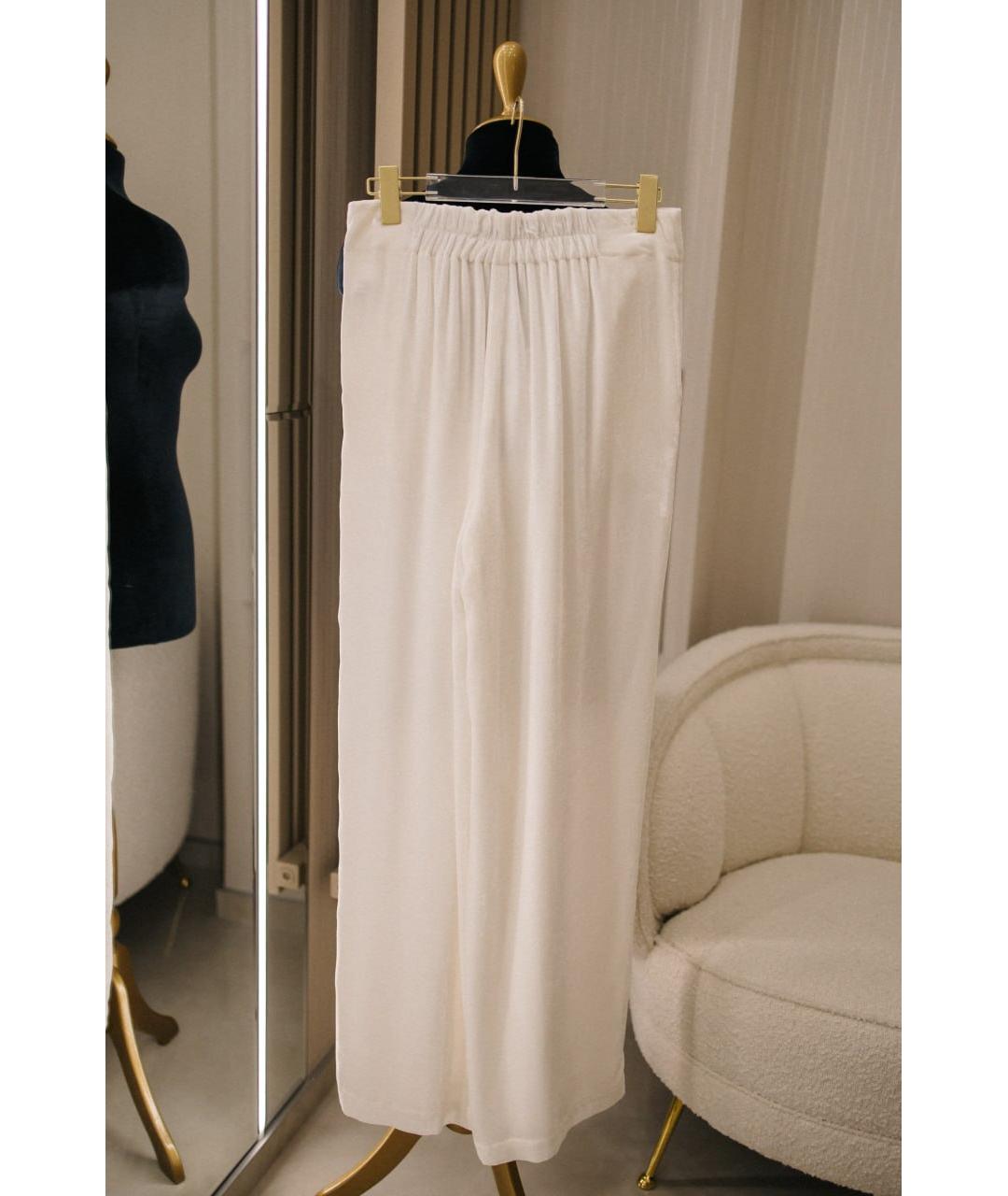 GENTRY PORTOFINO Белые вискозные брюки широкие, фото 2