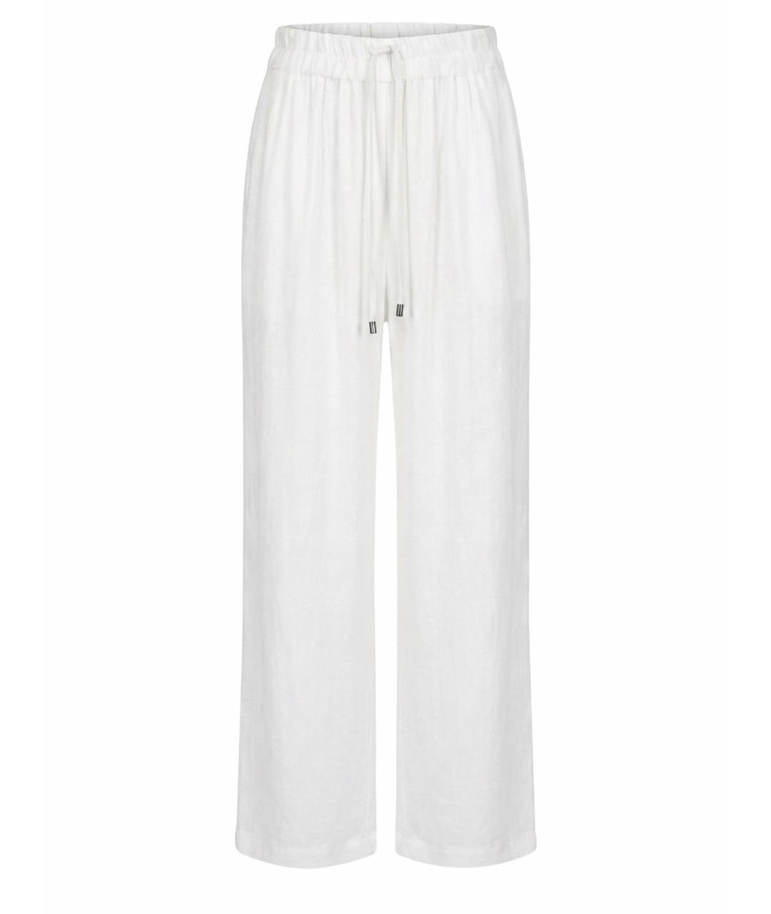 GENTRY PORTOFINO Белые вискозные брюки широкие, фото 1