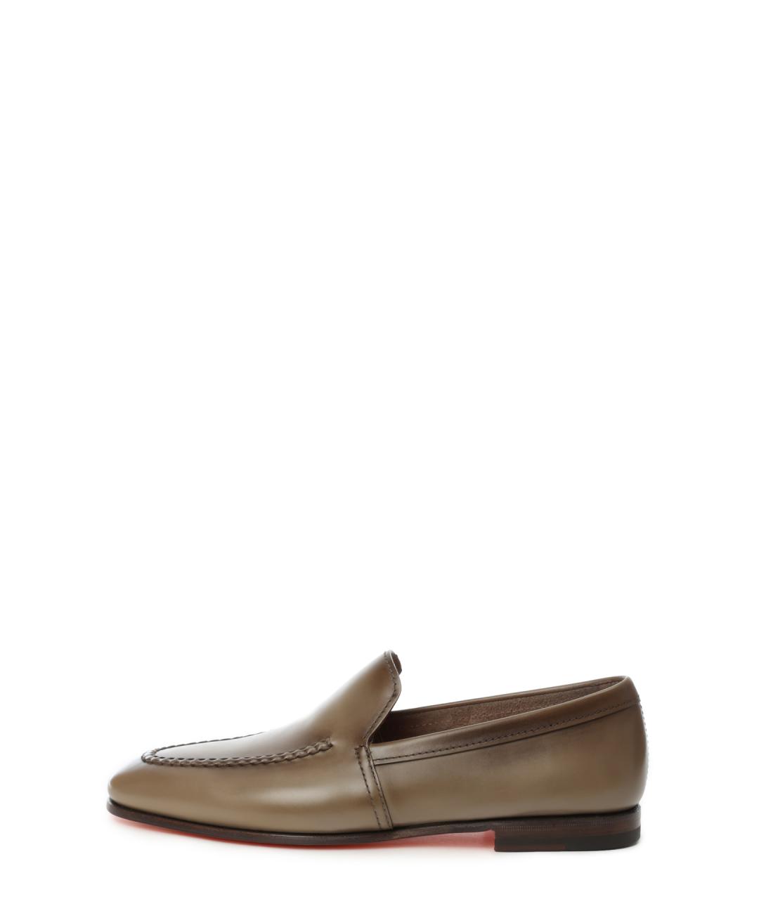 SANTONI Коричневые кожаные лоферы, фото 7