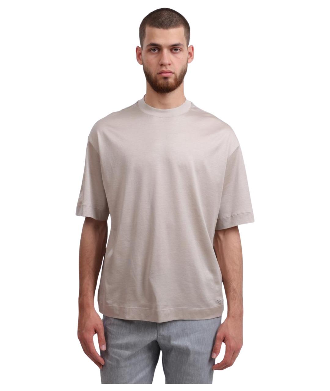 EMPORIO ARMANI Бежевая футболка, фото 1