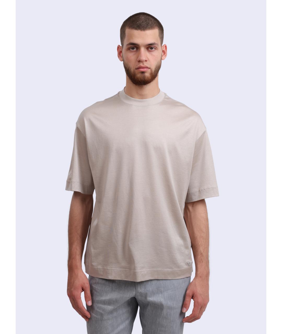 EMPORIO ARMANI Бежевая футболка, фото 6