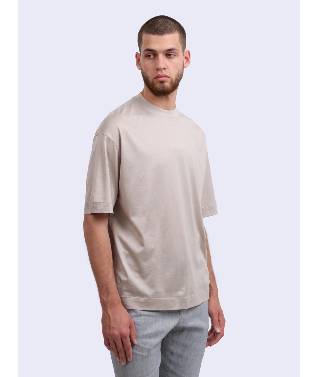 EMPORIO ARMANI Бежевая футболка, фото 3