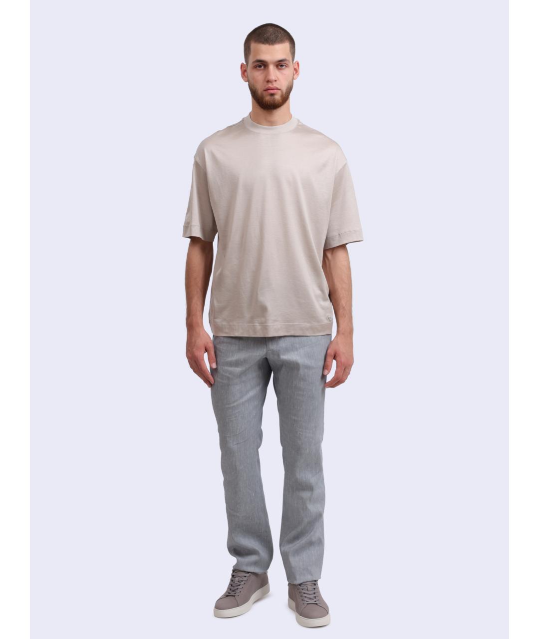 EMPORIO ARMANI Бежевая футболка, фото 2