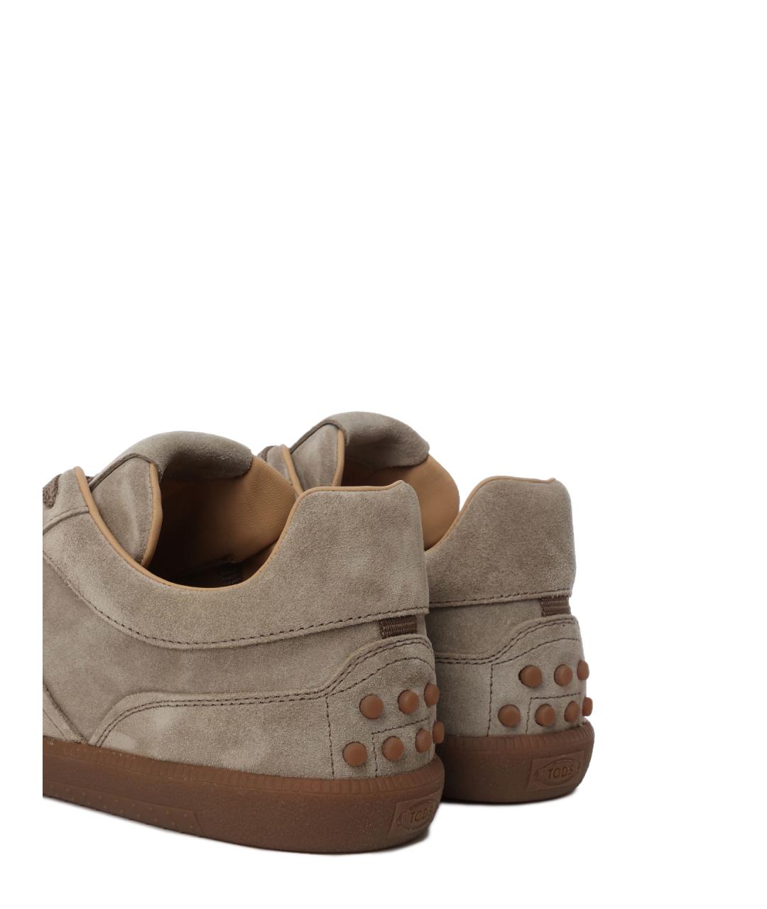 TOD'S Коричневые замшевые низкие кроссовки / кеды, фото 6