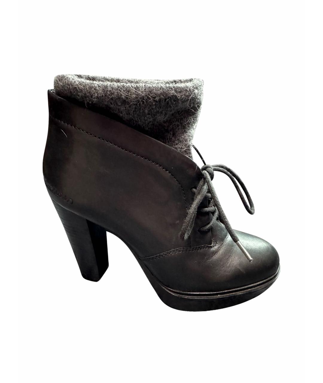 CALVIN KLEIN Черные кожаные ботильоны, фото 1