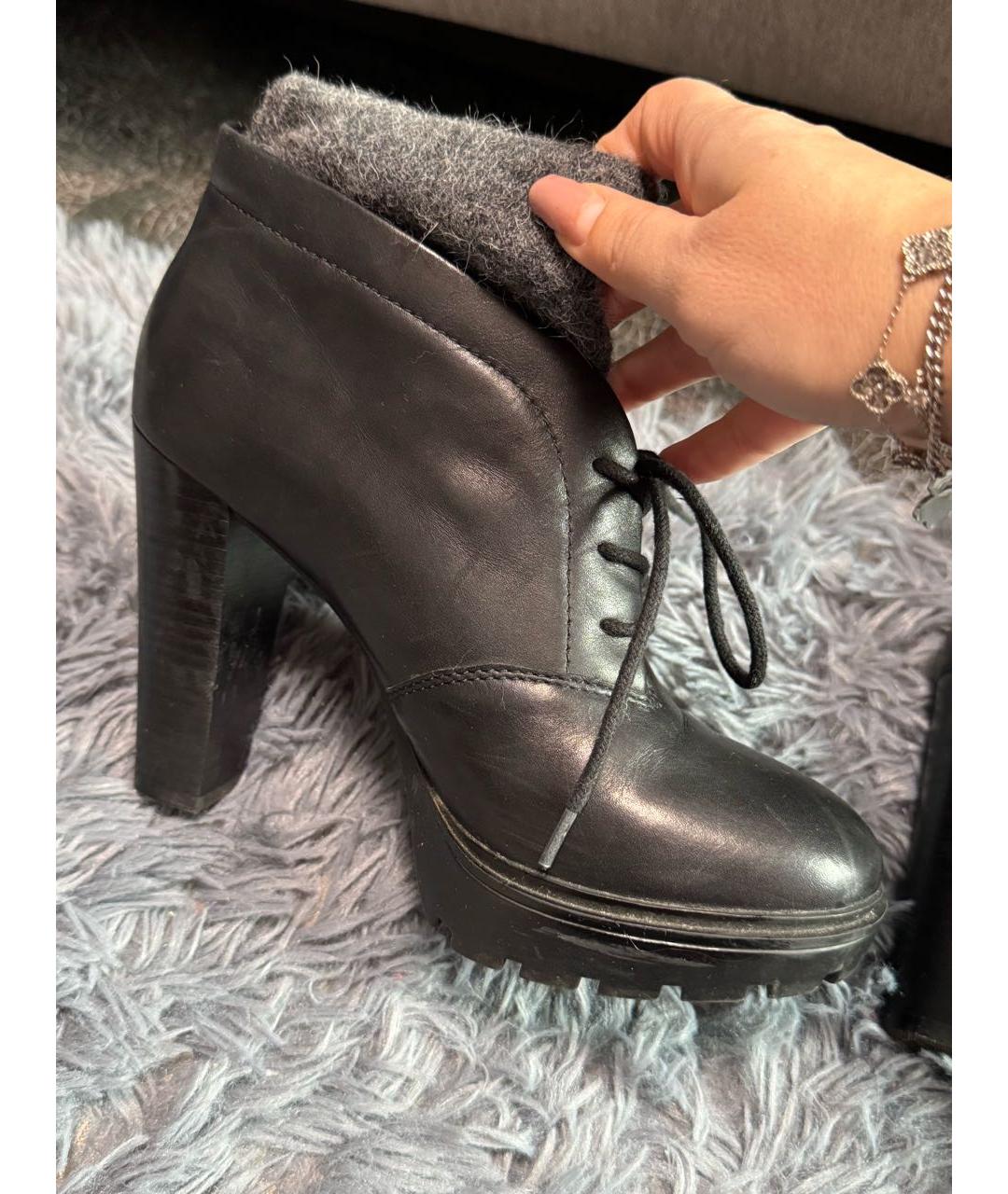 CALVIN KLEIN Черные кожаные ботильоны, фото 6