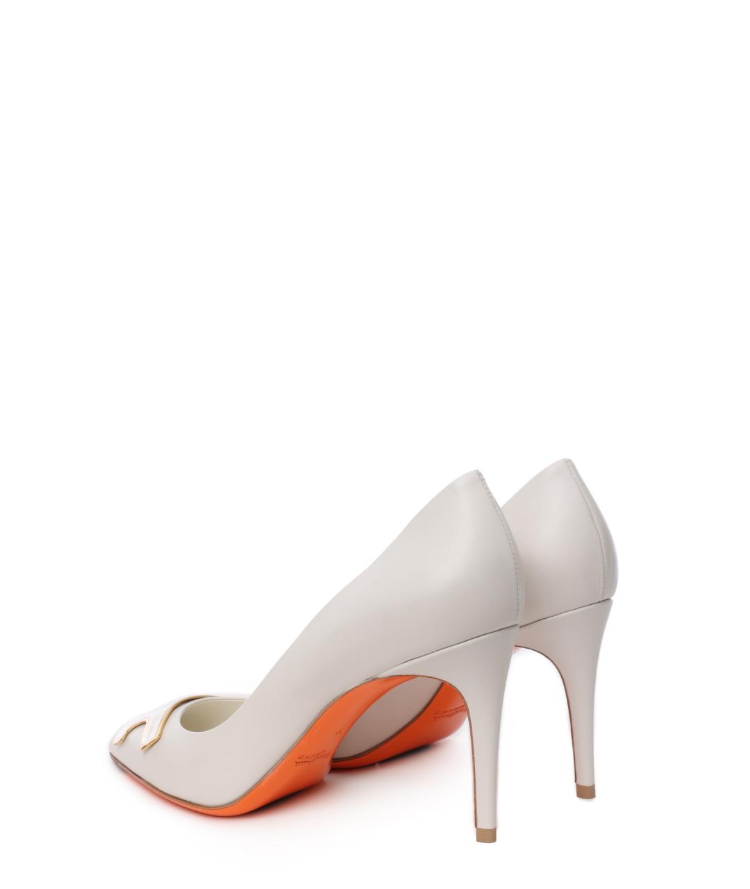 SANTONI Белые кожаные туфли, фото 3