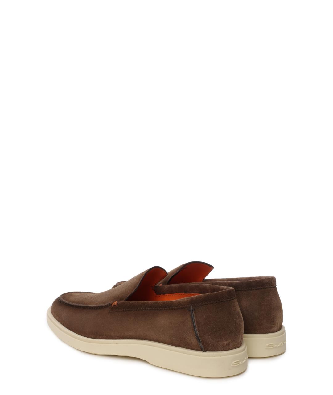 SANTONI Коричневые замшевые лоферы, фото 3