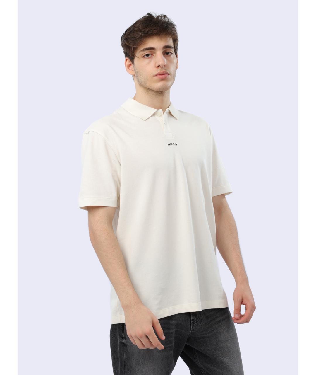 HUGO Белая хлопковая футболка, фото 4