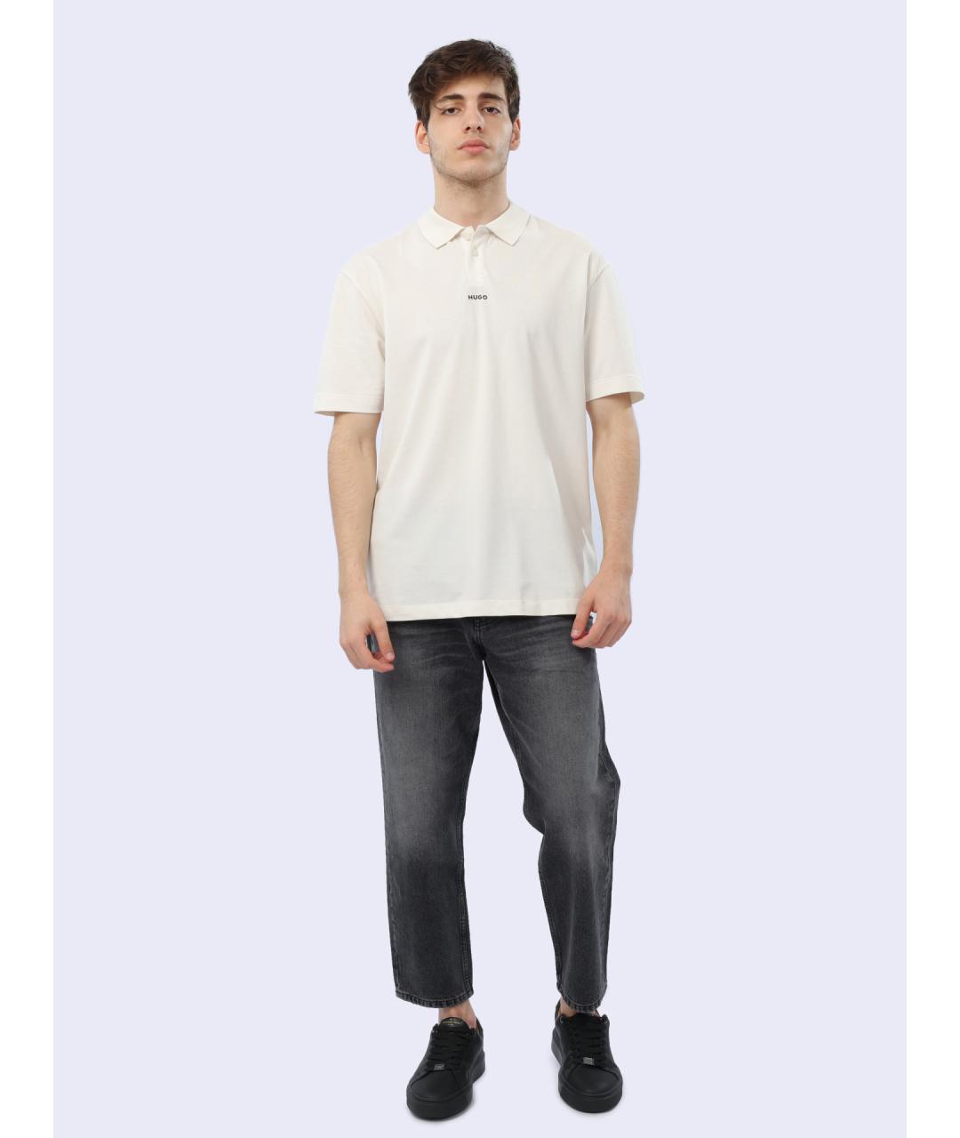 HUGO Белая хлопковая футболка, фото 2
