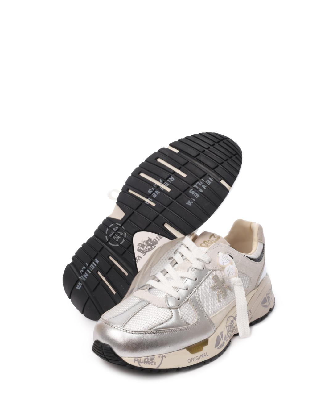 PREMIATA Серебряные текстильные кроссовки, фото 4