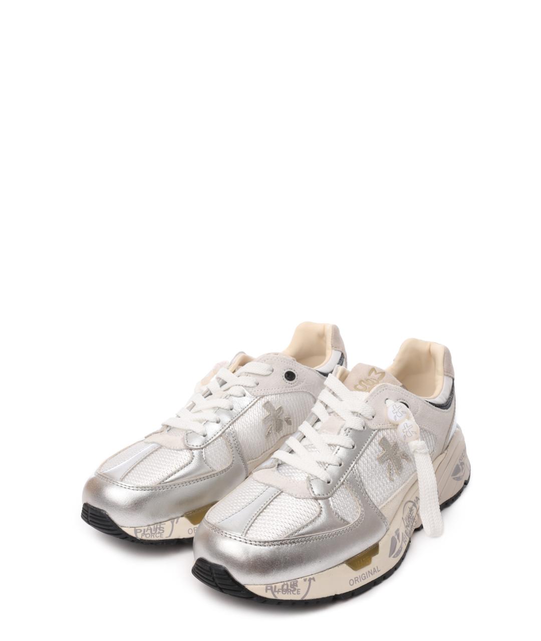 PREMIATA Серебряные текстильные кроссовки, фото 2