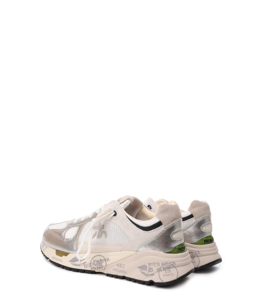 PREMIATA Серебряные текстильные кроссовки, фото 3