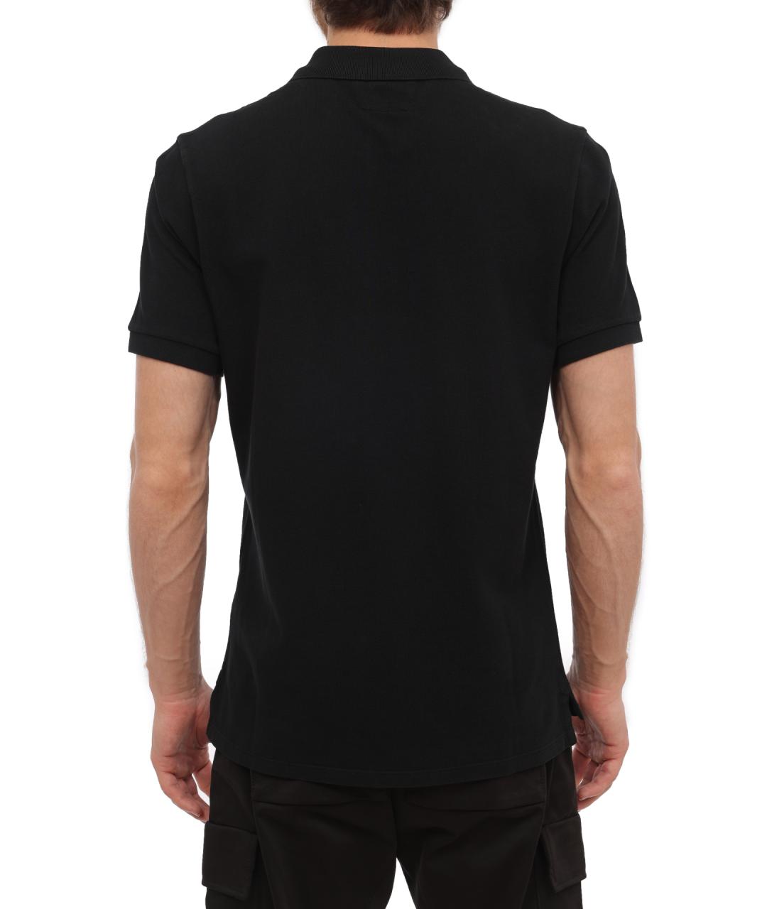 CP COMPANY Черное хлопковое поло с коротким рукавом, фото 5