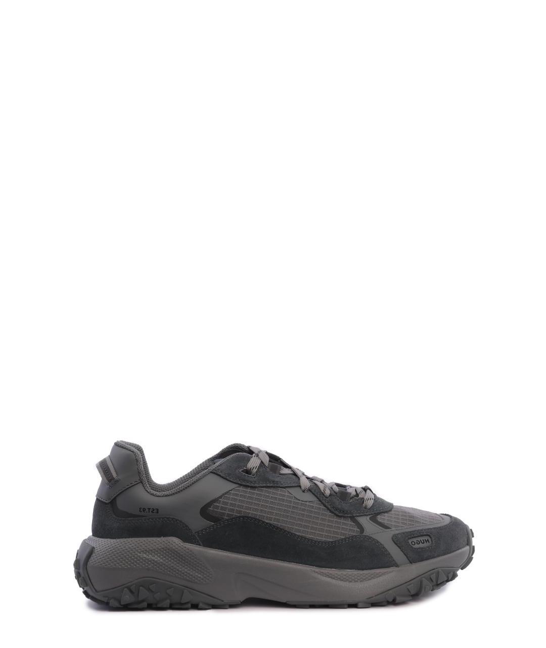 HUGO Серые низкие кроссовки / кеды, фото 1