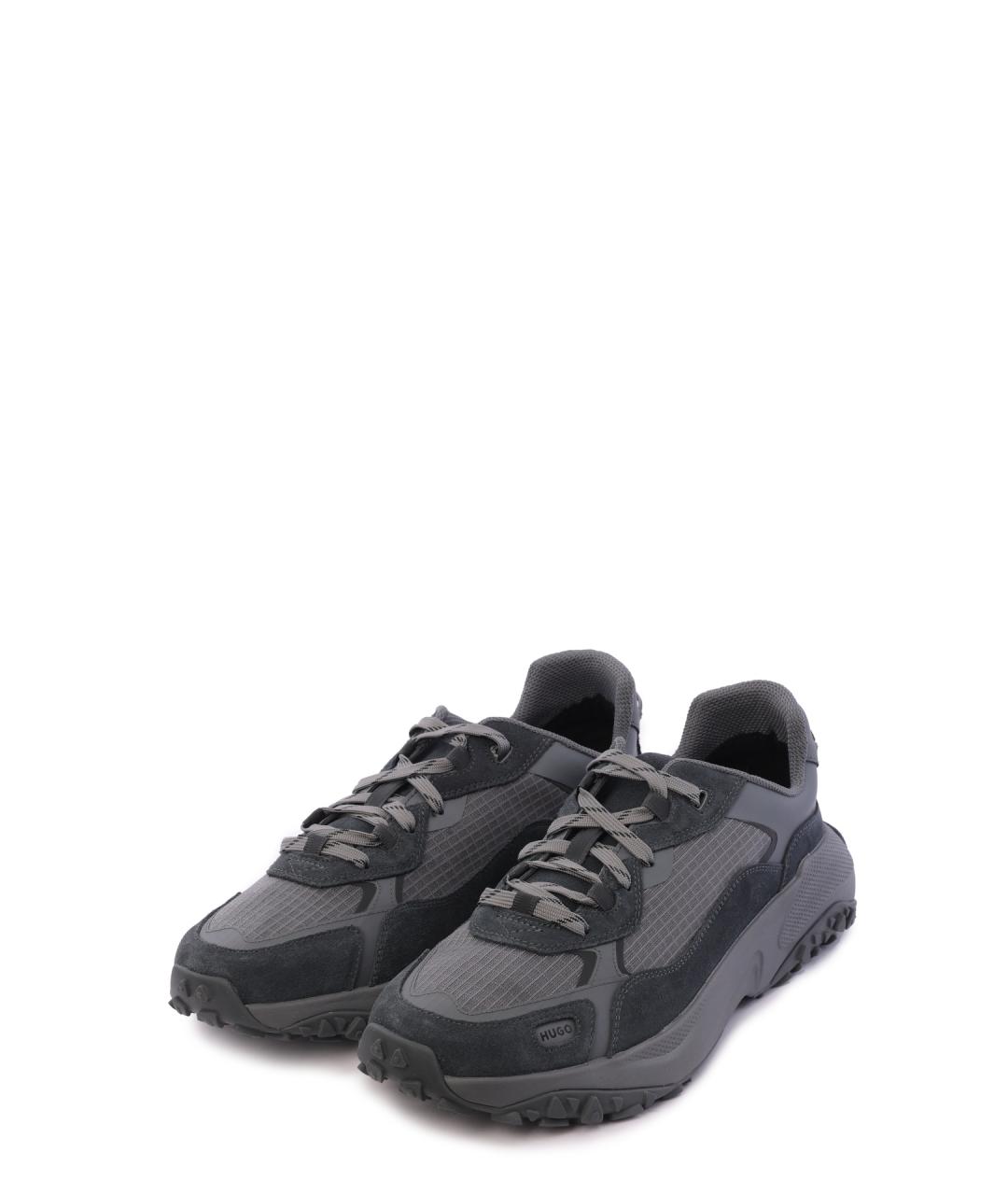 HUGO Серые низкие кроссовки / кеды, фото 2
