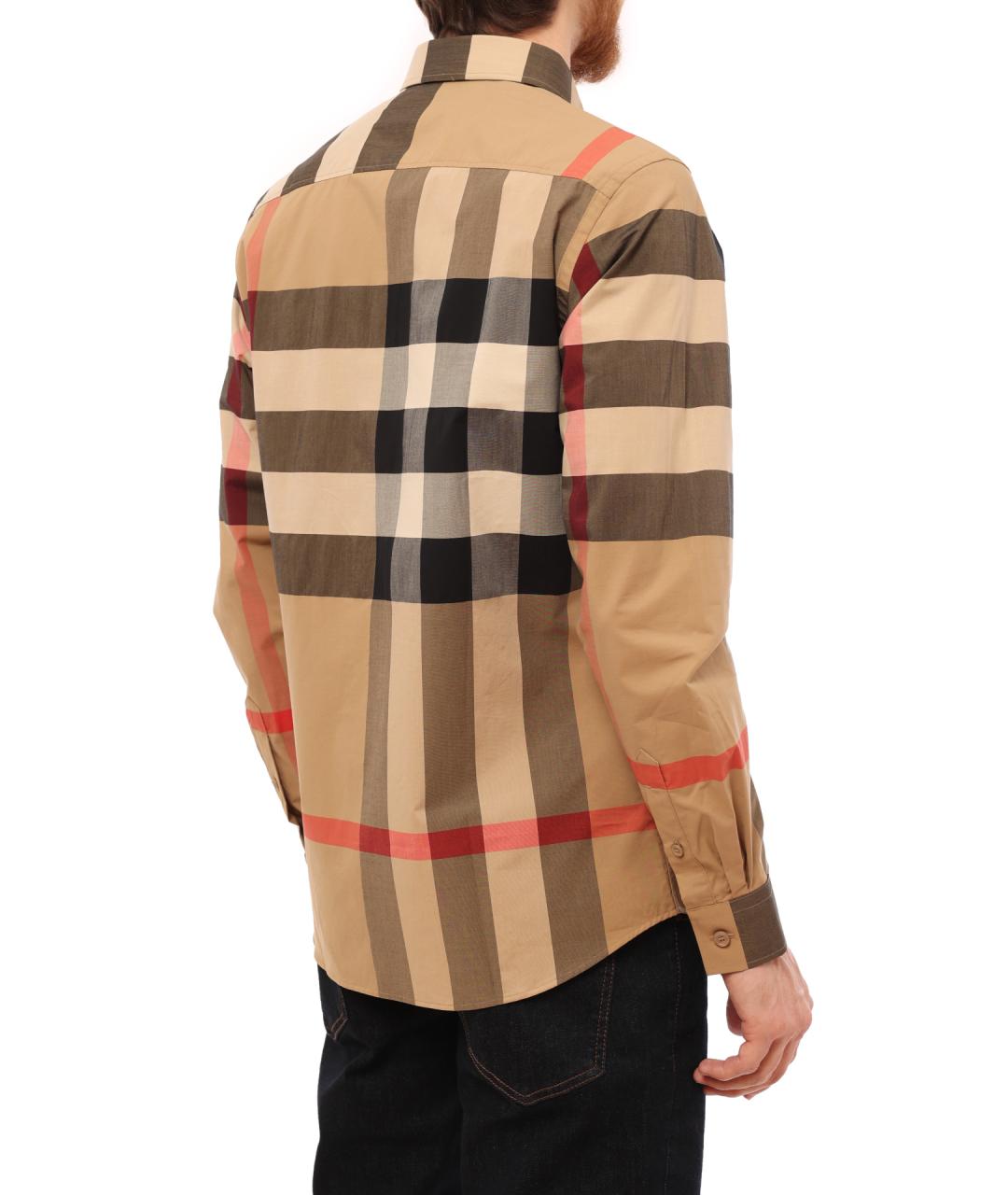 BURBERRY Бежевая хлопковая кэжуал рубашка, фото 5