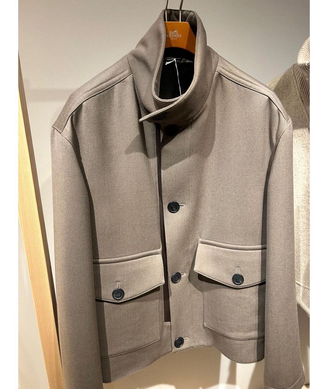 HERMES Бежевая шерстяная куртка, фото 8