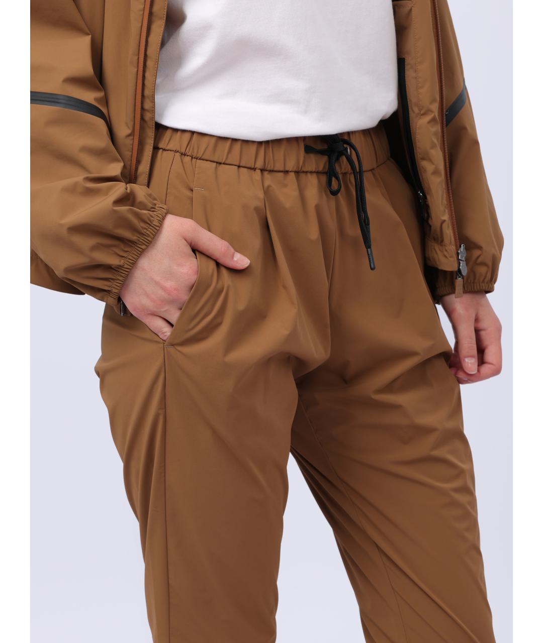 HERNO Бежевые прямые брюки, фото 4