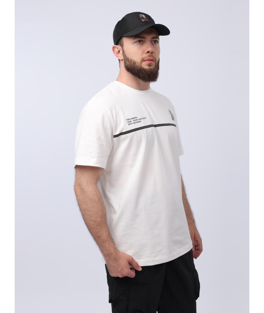 PARAJUMPERS Белая хлопковая футболка, фото 3