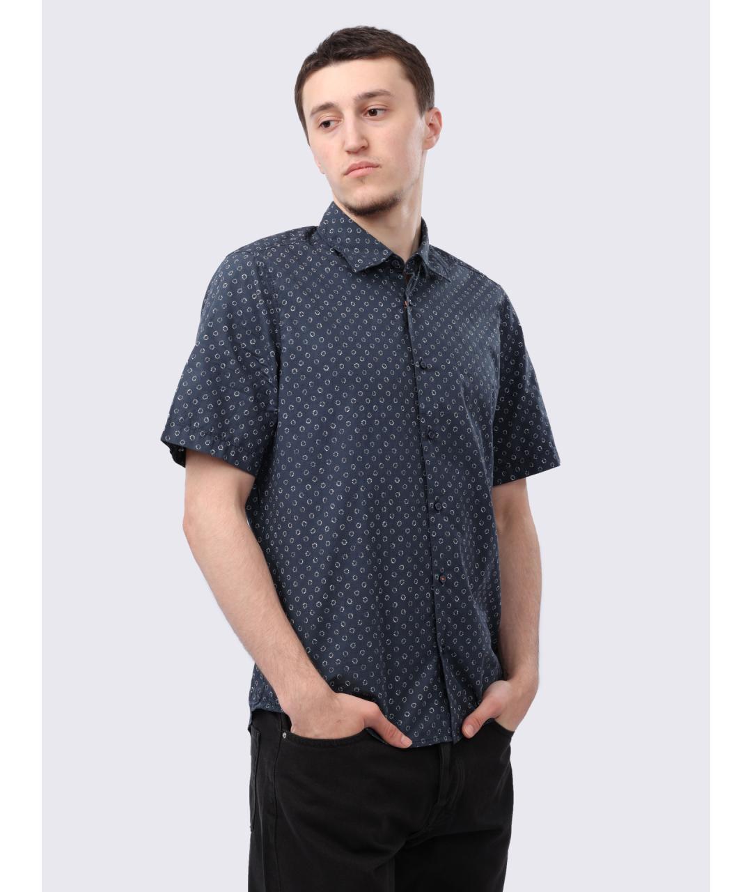 HUGO BOSS Синяя хлопковая кэжуал рубашка, фото 3