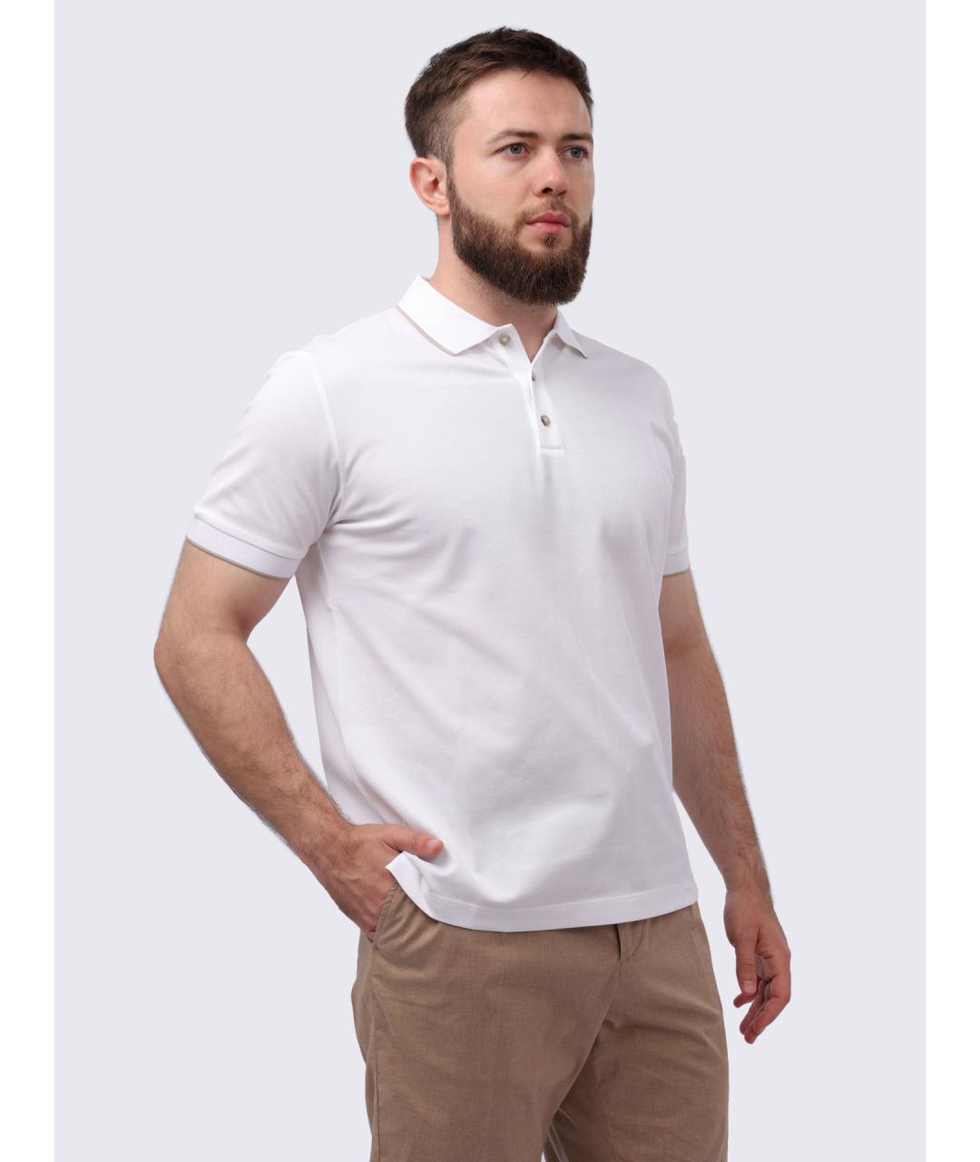 PESERICO Белое поло с коротким рукавом, фото 4