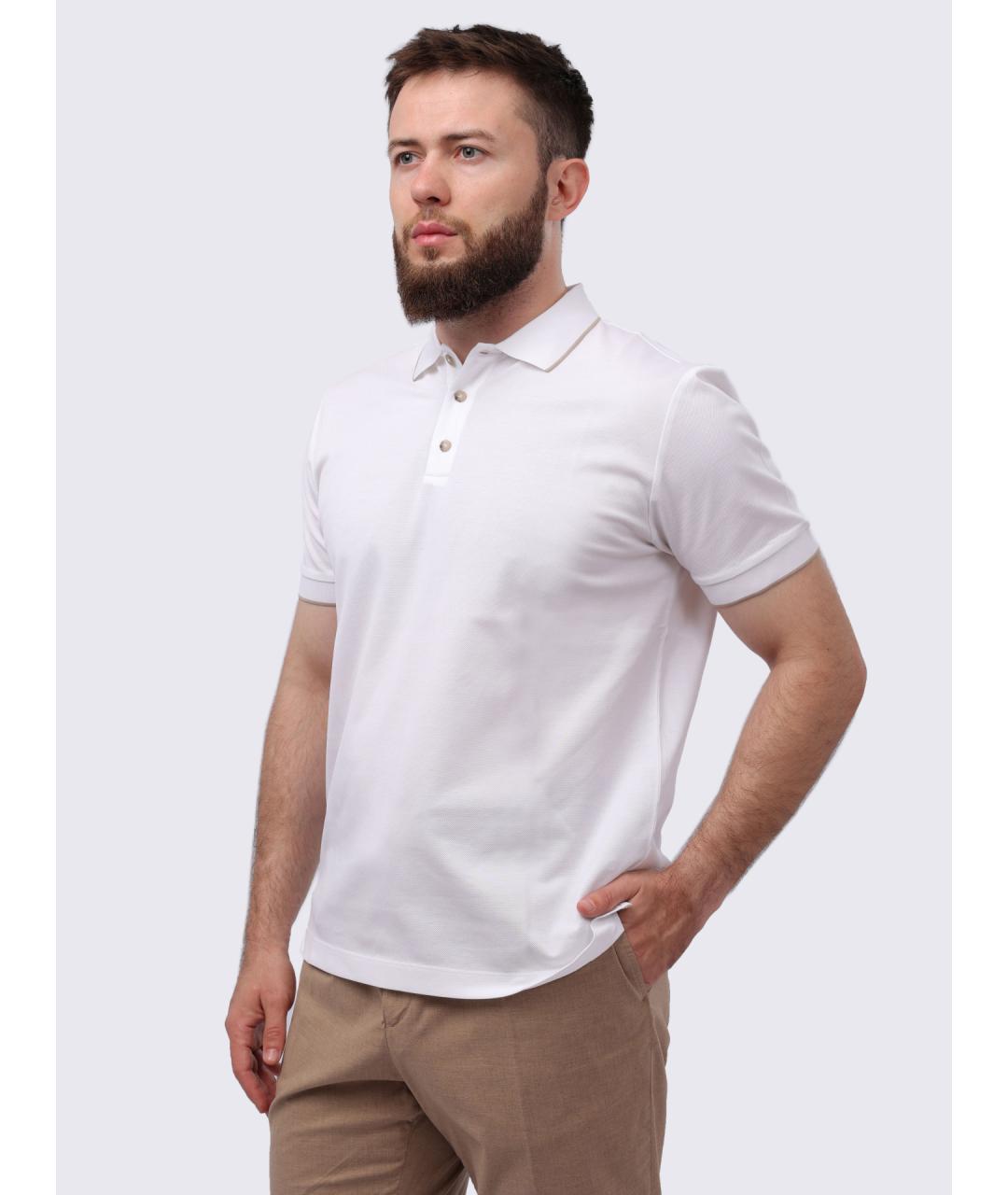 PESERICO Белое поло с коротким рукавом, фото 3