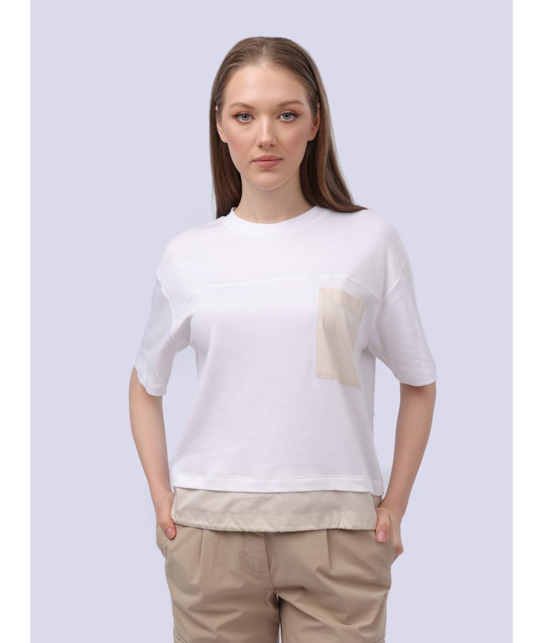 PESERICO Белая хлопковая майка, фото 7