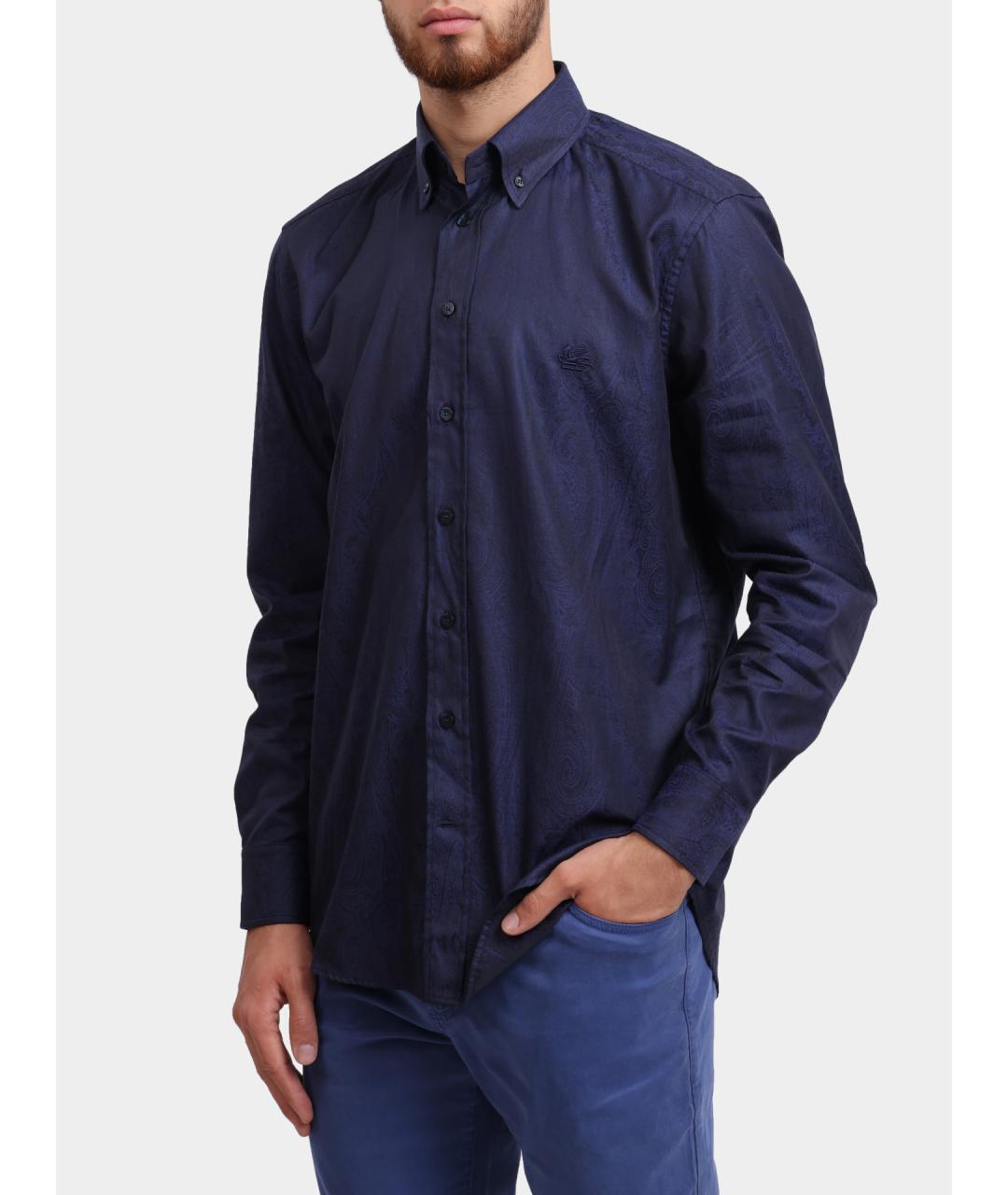 ETRO Темно-синяя кэжуал рубашка, фото 4