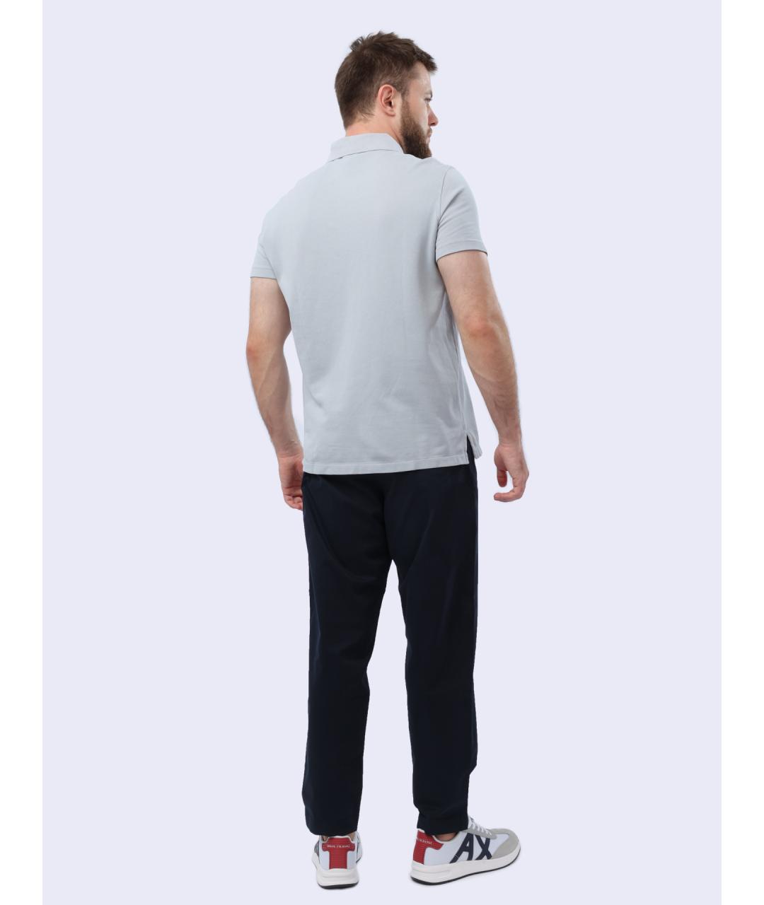 ARMANI EXCHANGE Серое хлопковое поло с коротким рукавом, фото 6