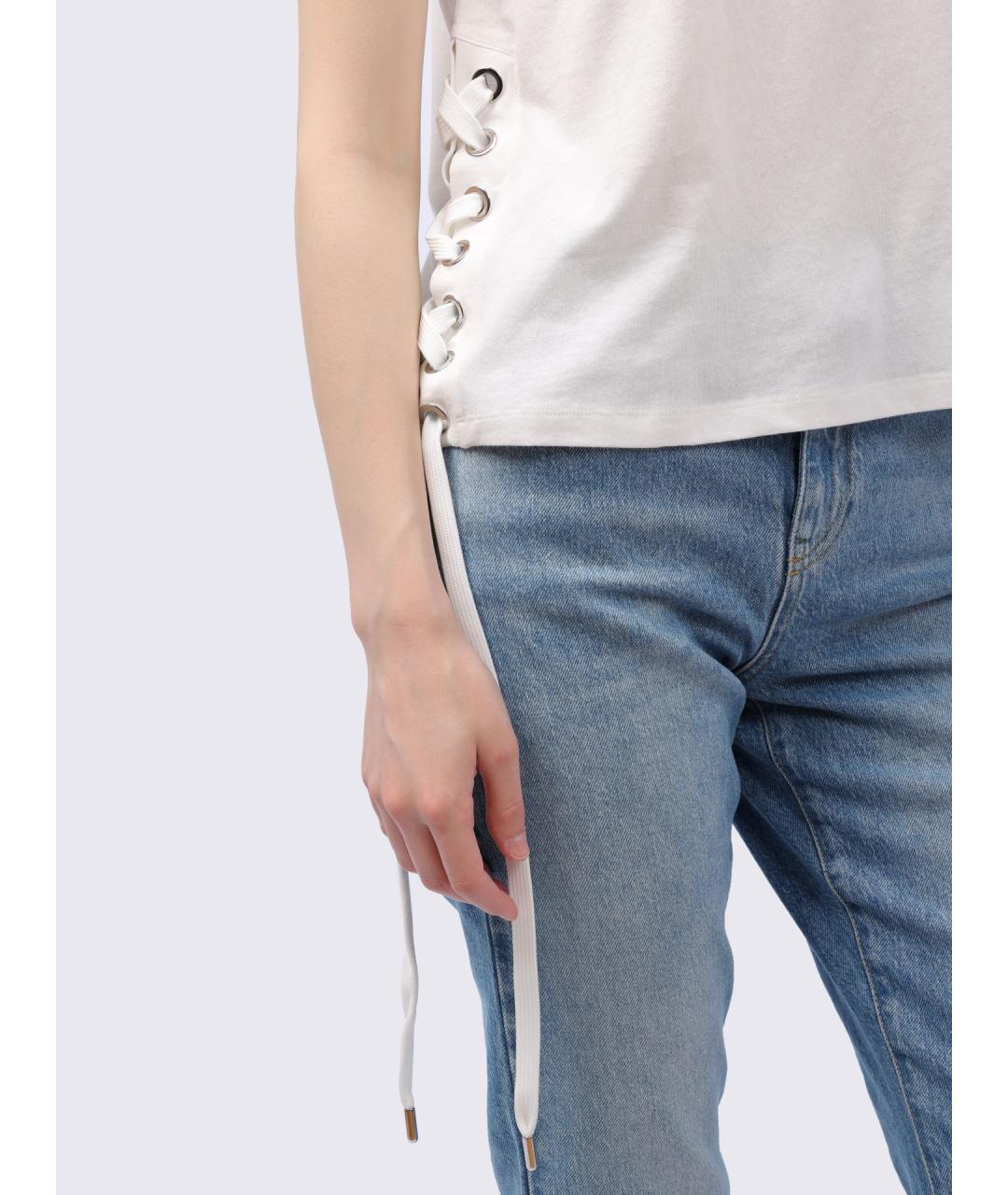 PINKO Белая хлопковая майка, фото 4