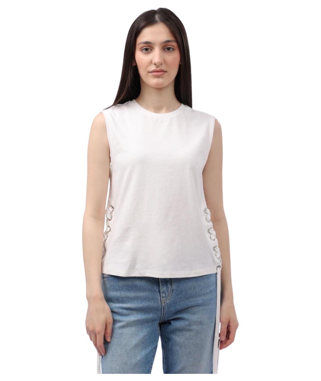 PINKO Белая хлопковая майка, фото 1