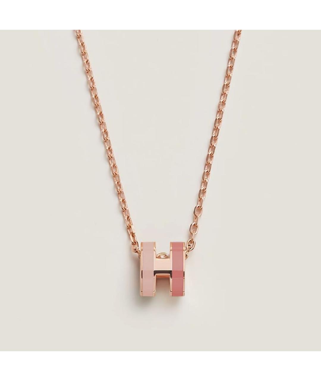 HERMES Розовая металлическая подвеска, фото 5