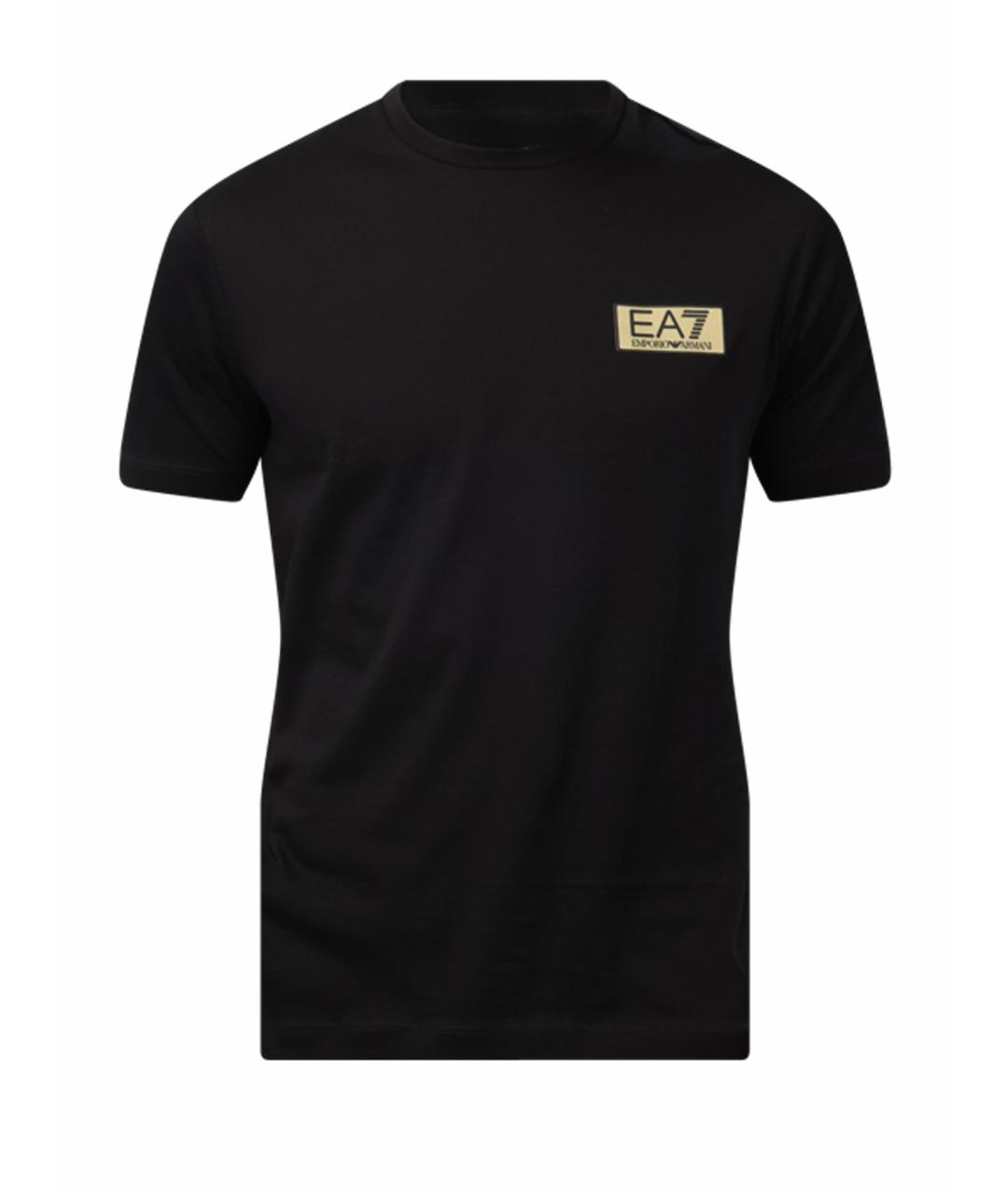 EA7 Черная хлопковая футболка, фото 1