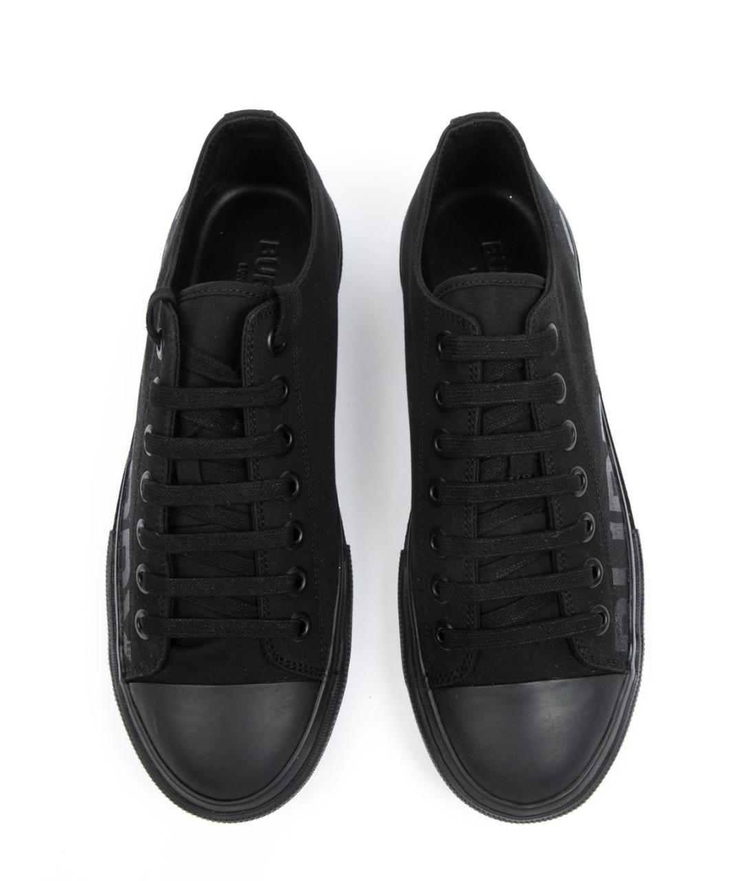 BURBERRY Черные текстильные низкие кроссовки / кеды, фото 4