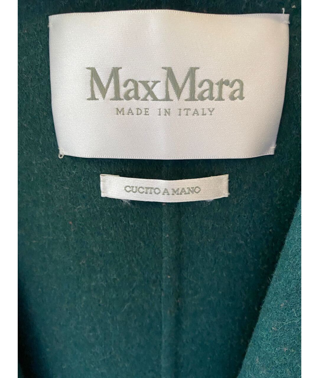 MAX MARA Зеленые шерстяное пальто, фото 8