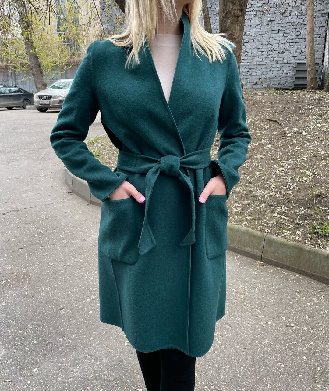 MAX MARA Зеленые шерстяное пальто, фото 3