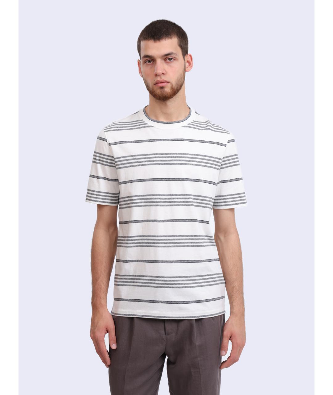 BRUNELLO CUCINELLI Серая хлопковая футболка, фото 5