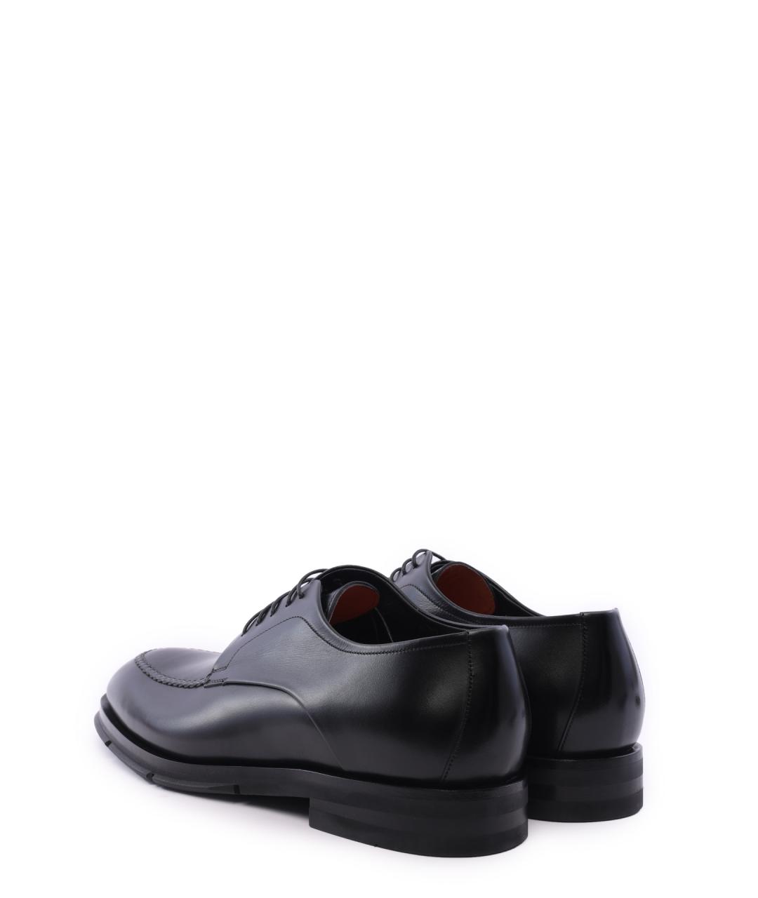 SANTONI Черные кожаные туфли, фото 3