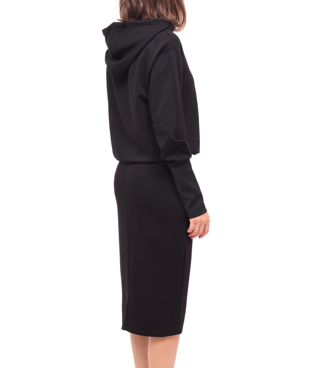 ARMANI EXCHANGE Черное хлопковое повседневное платье, фото 5