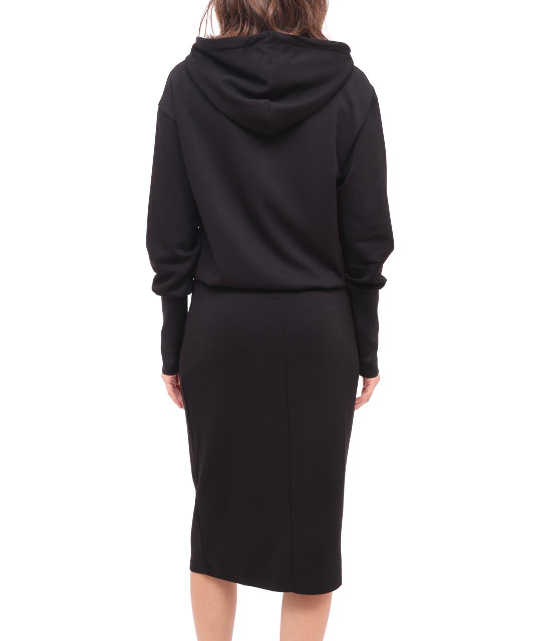 ARMANI EXCHANGE Черное хлопковое повседневное платье, фото 4