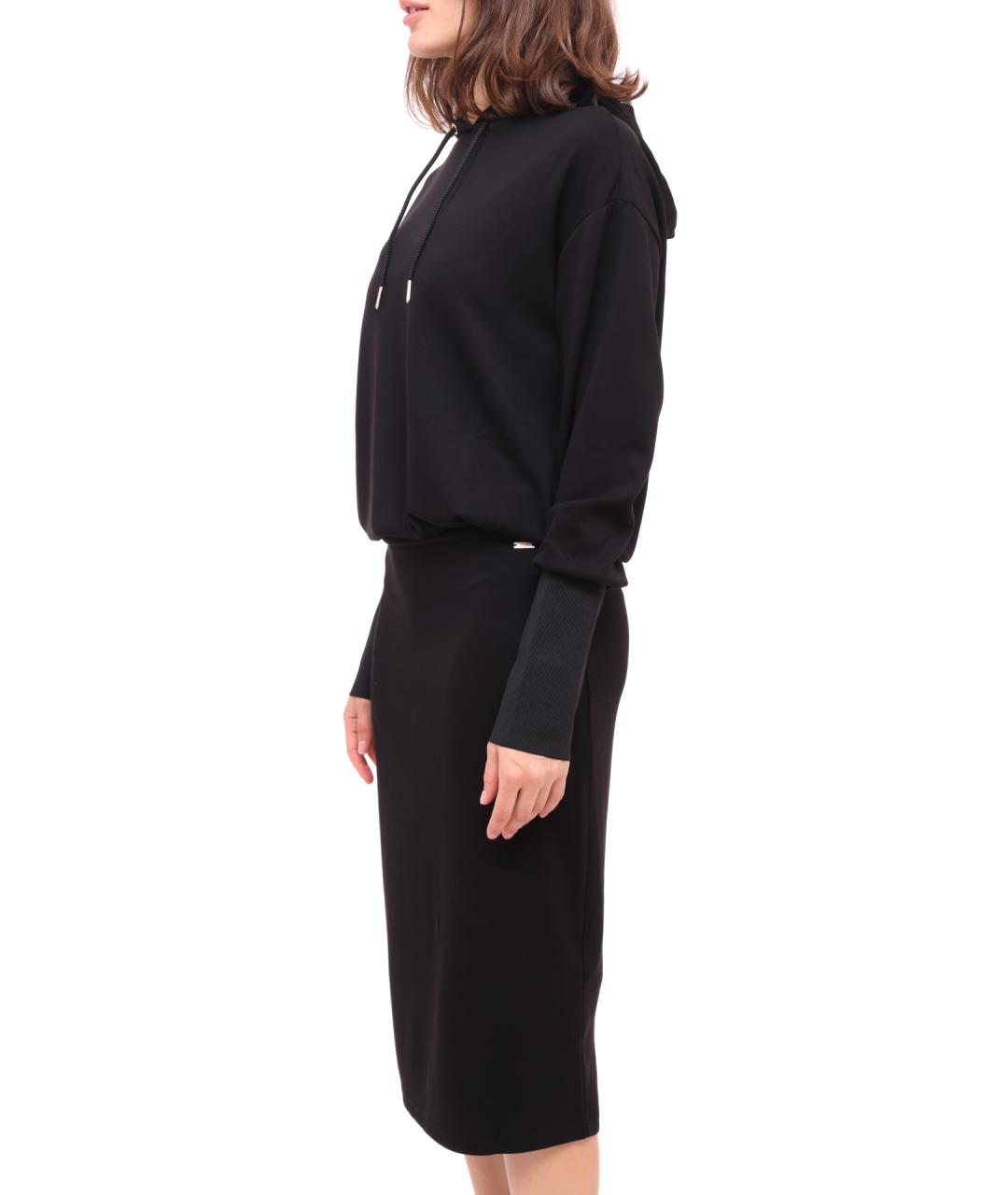 ARMANI EXCHANGE Черное хлопковое повседневное платье, фото 3