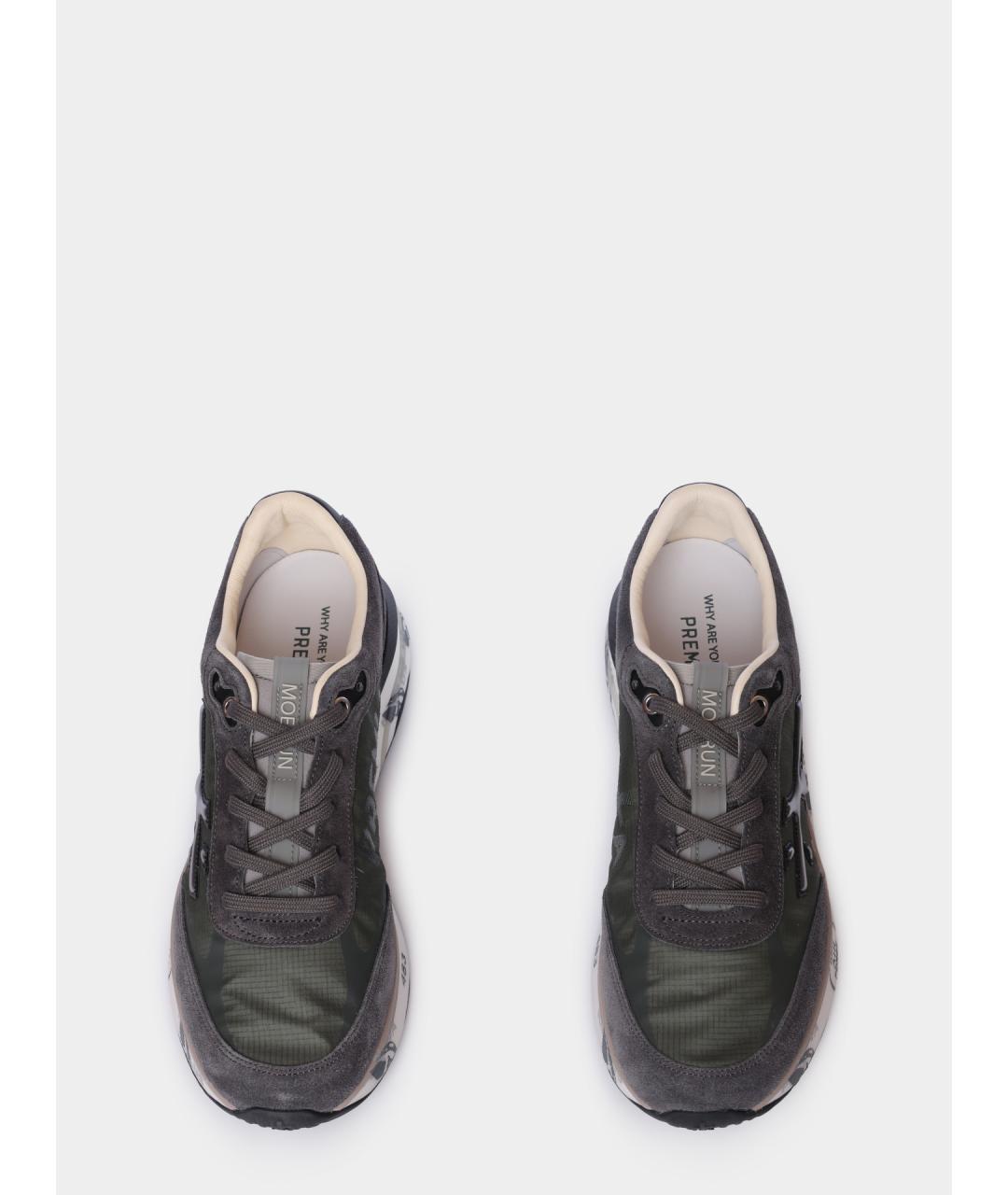 PREMIATA Серые текстильные низкие кроссовки / кеды, фото 4