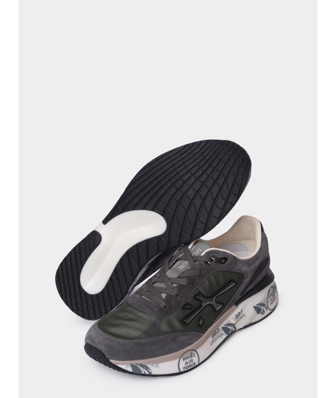 PREMIATA Серые текстильные низкие кроссовки / кеды, фото 5