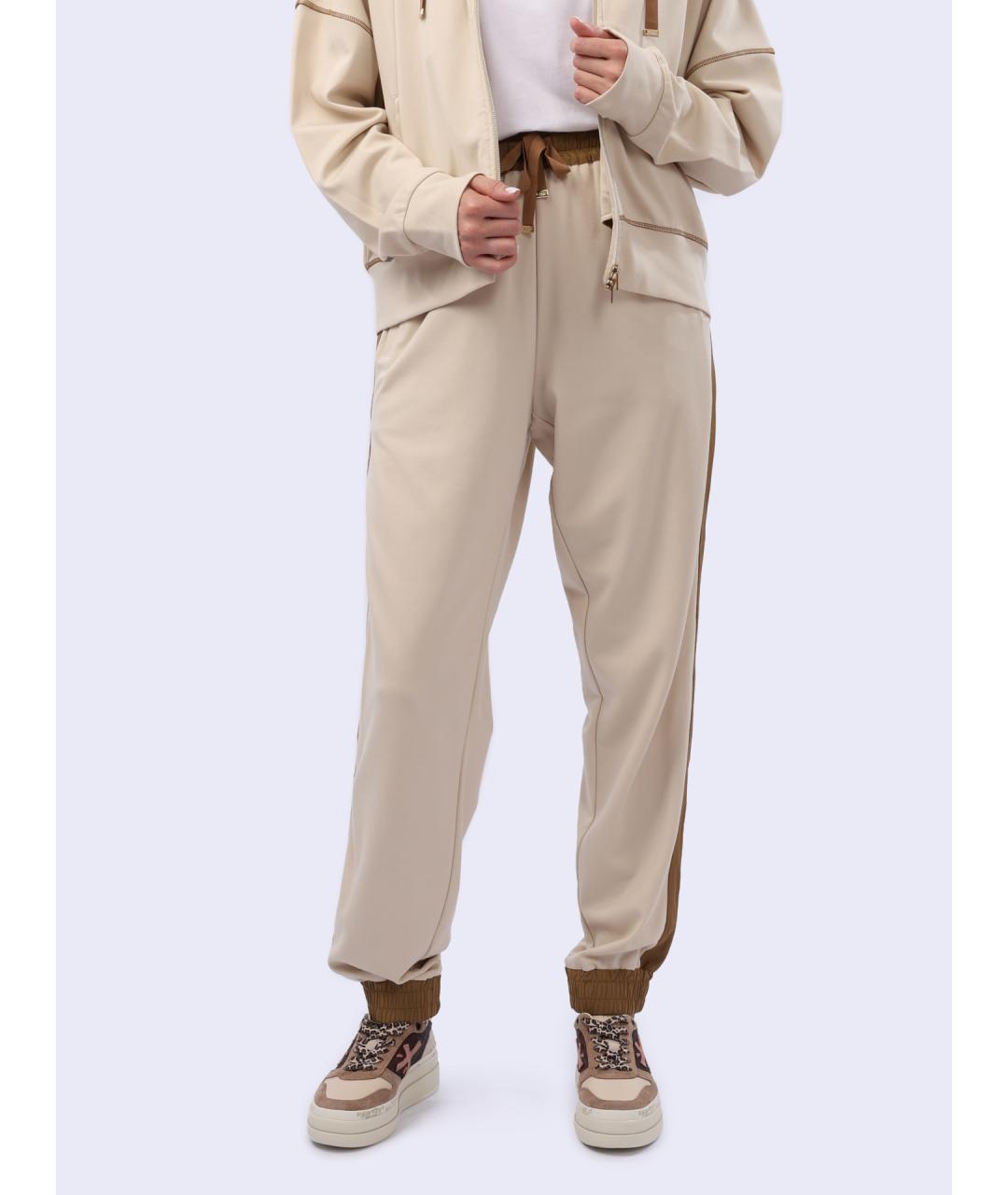 HERNO Бежевые вискозные прямые брюки, фото 6